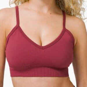 nwot Lululemon Ebb to Street Bra, Color Chianti
